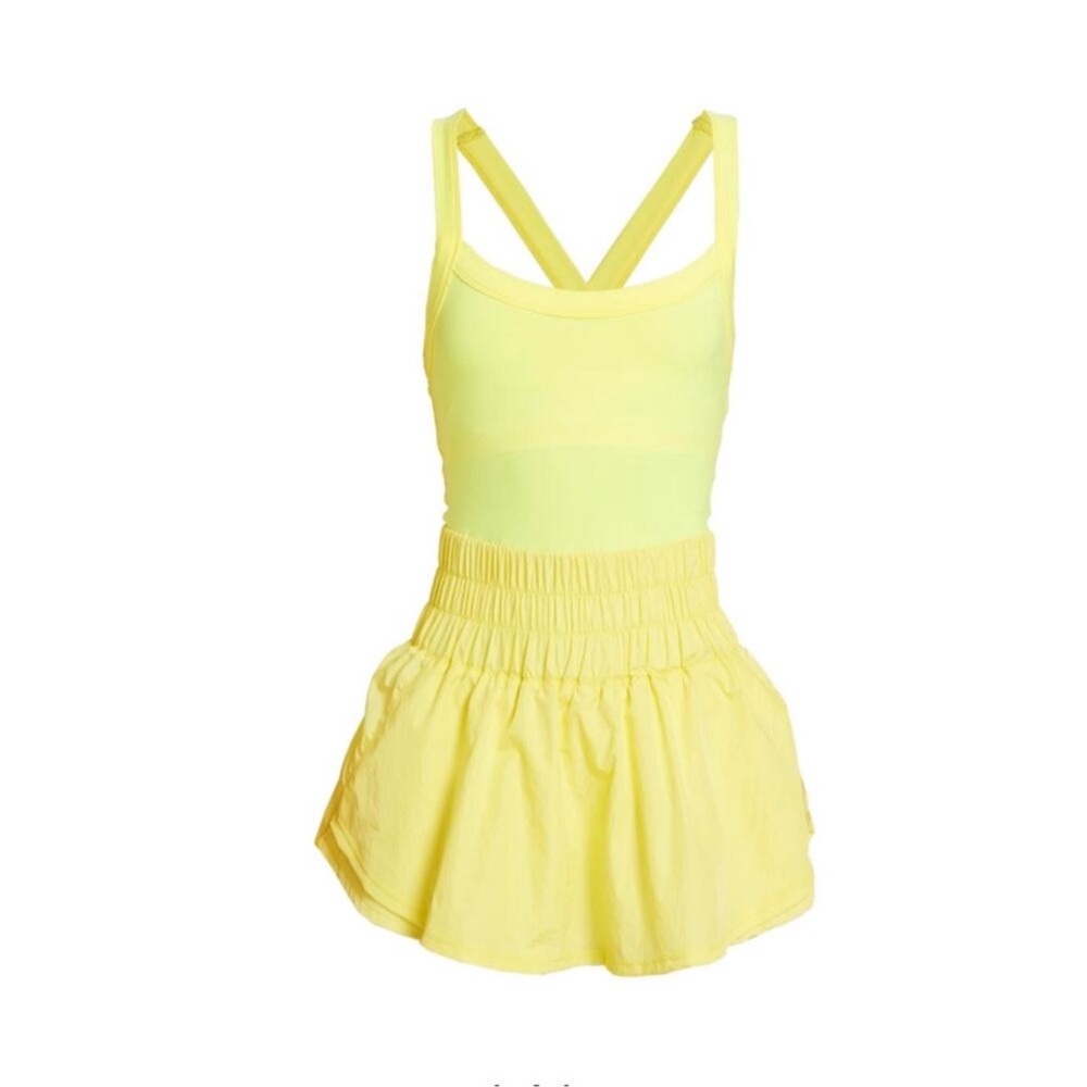 Free people movement Way Home skort romper in Lemon Verbena Medium - Picture 4 of 13